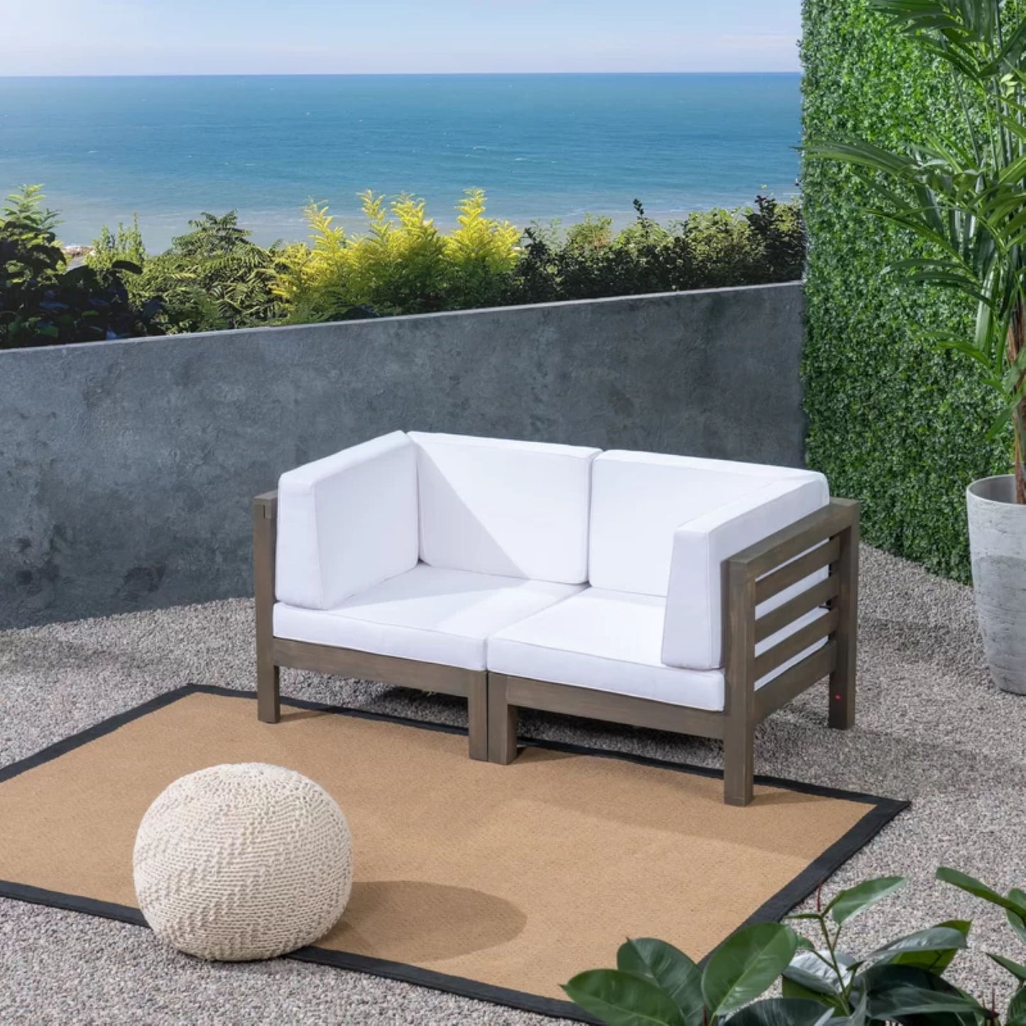 Oana - 2 Piece Loveseat Set With Water Resistant Cushions Noble House