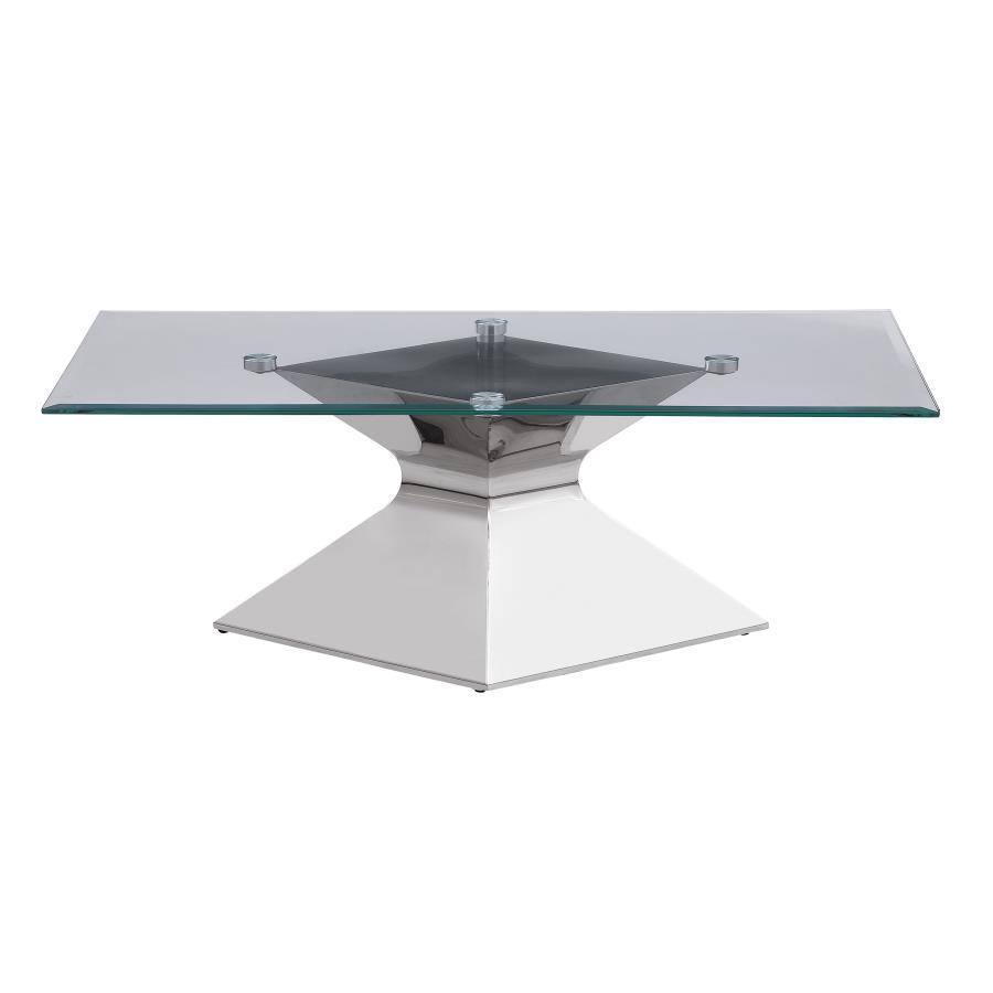 Jenny - Glass Top Stainless Steel Table CoasterEveryday