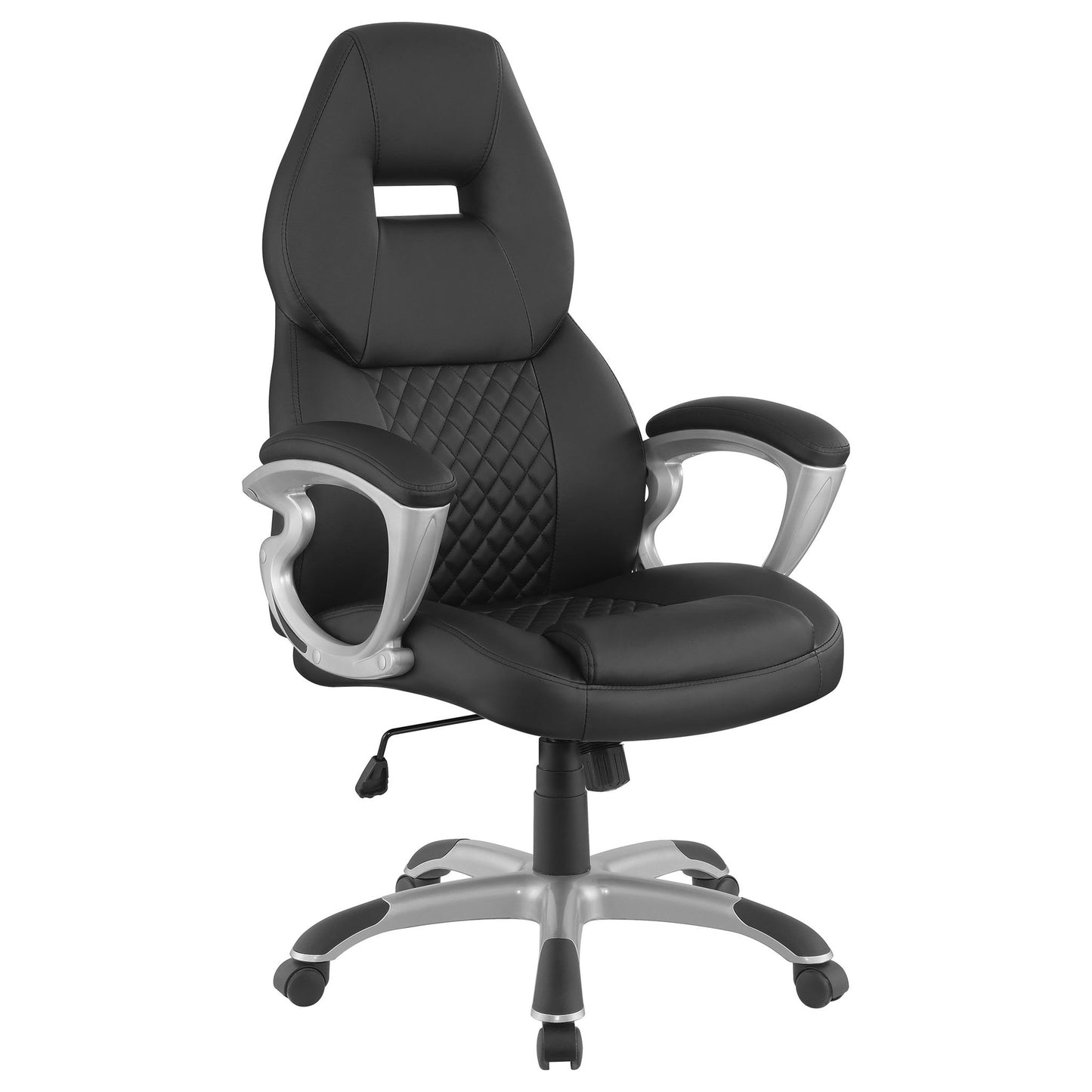 Bruce - Upholstered Adjustable Home Office Chair With Ergonomic Support And Smooth Swivel Function - Black Furniture Max