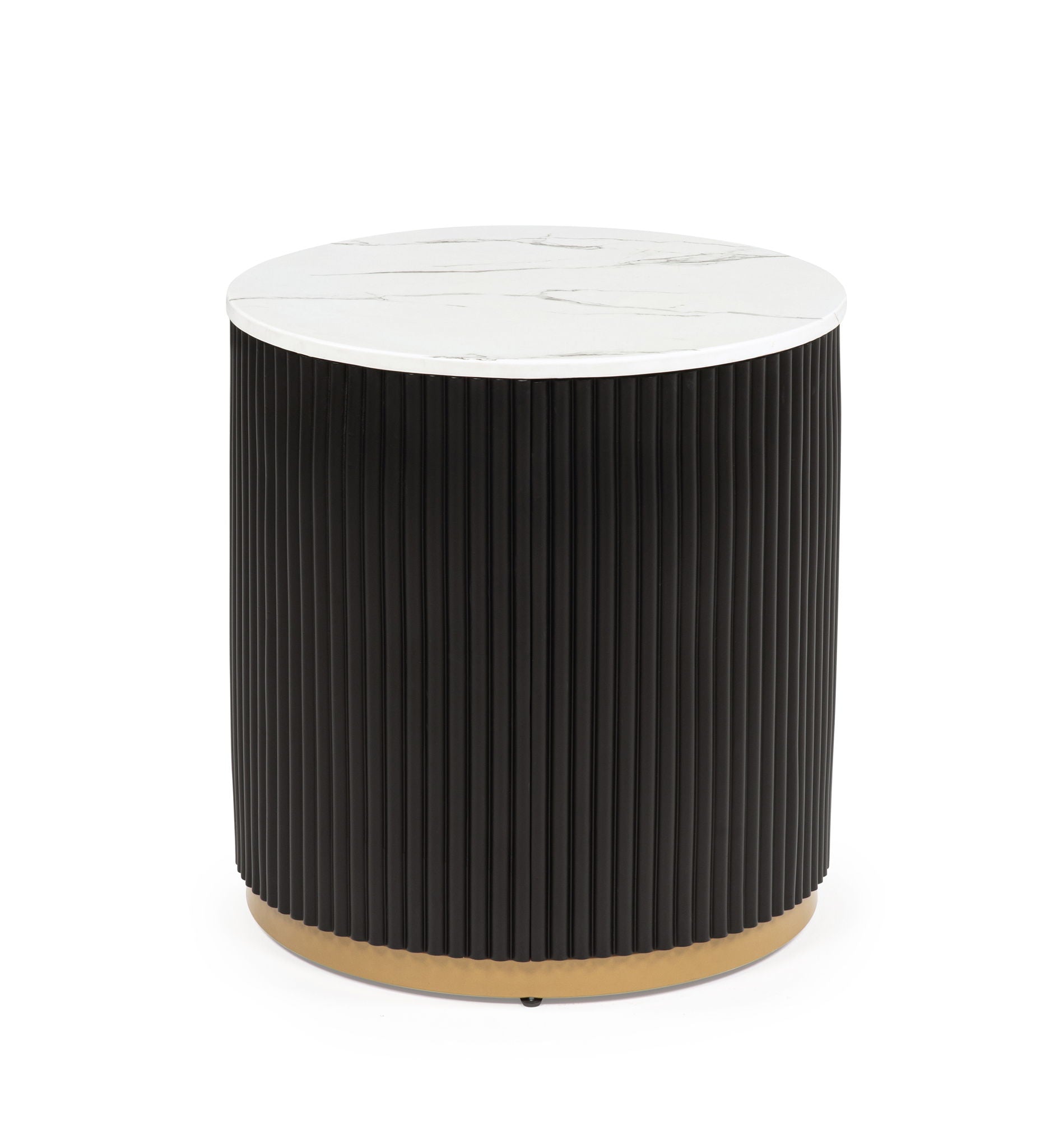 Kara - End Table - Black / White Crown Mark