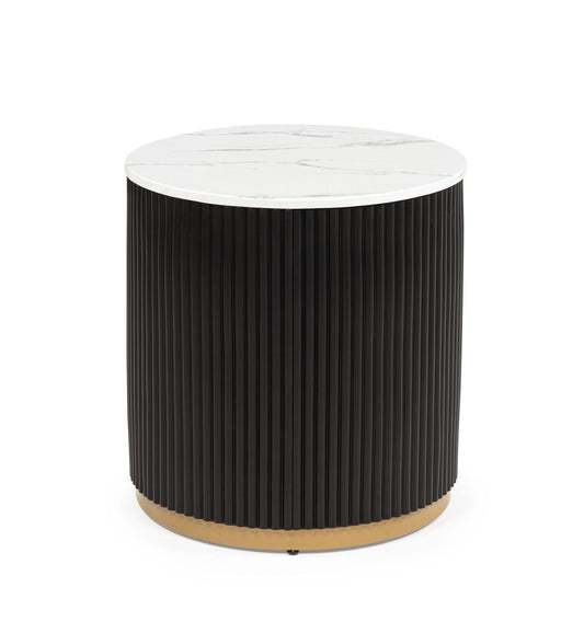 Kara - End Table - Black / White Crown Mark