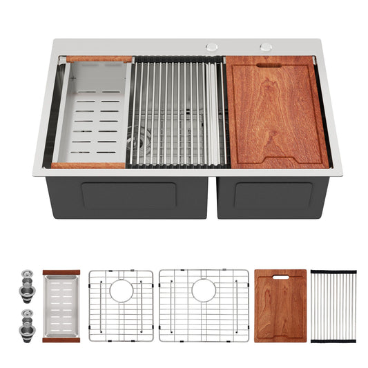 Topmount Drop In Kitchen Sink With Double Bowl Design Daily Nest