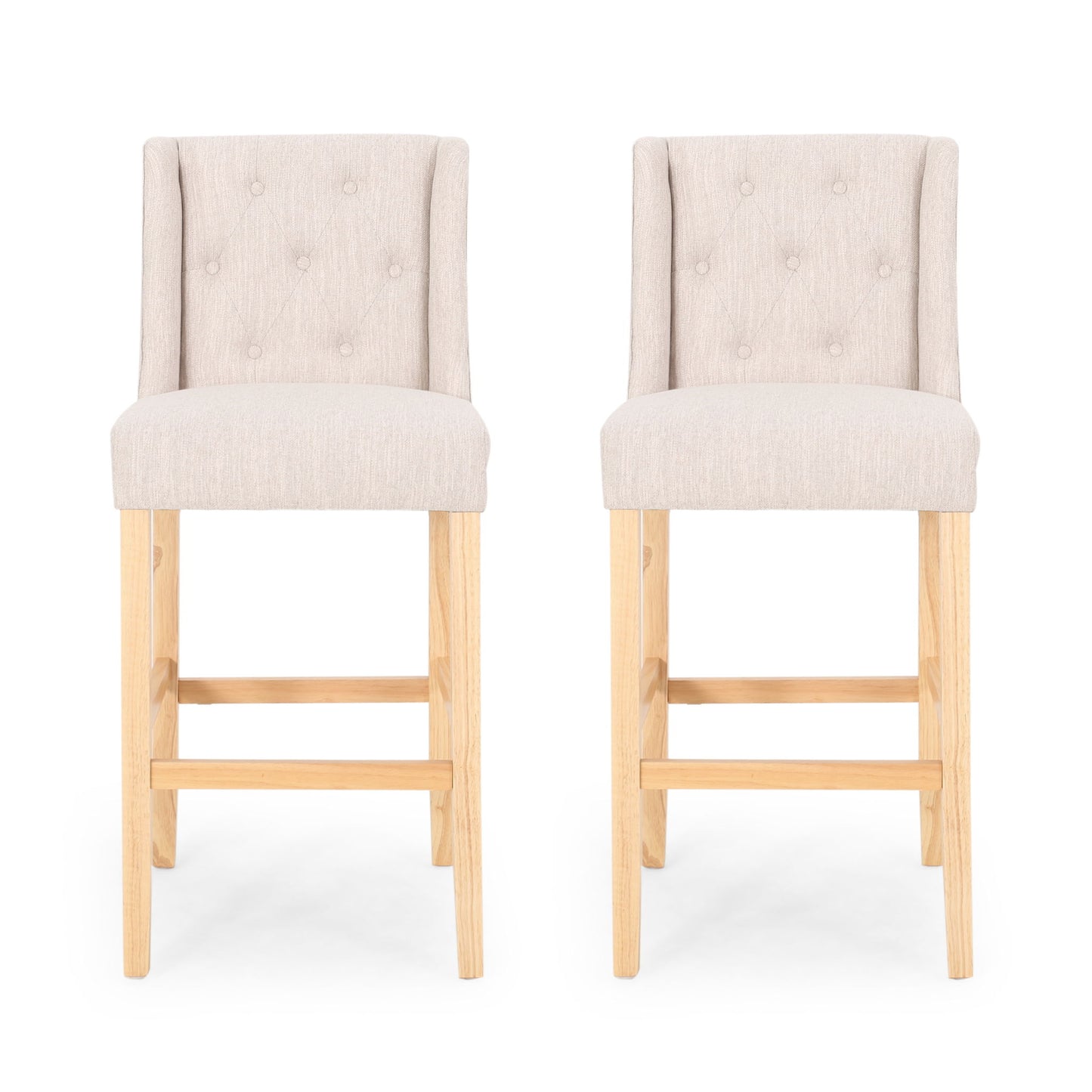 Ethereon - Tufted Counter Stool (Set of 2) Noble House