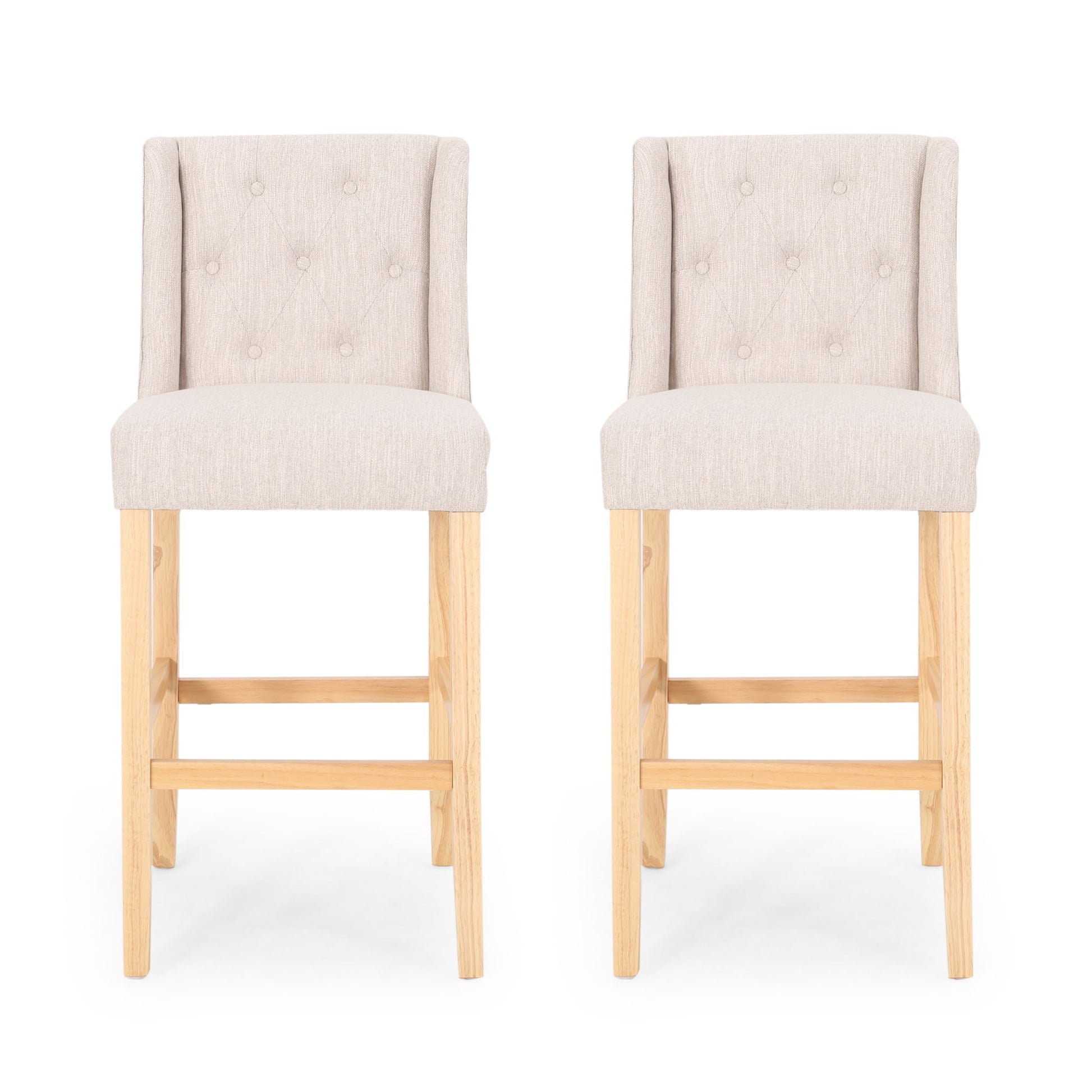 Ethereon - Tufted Counter Stool (Set of 2) Noble House