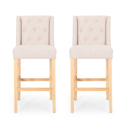 Ethereon - Tufted Counter Stool (Set of 2) Noble House