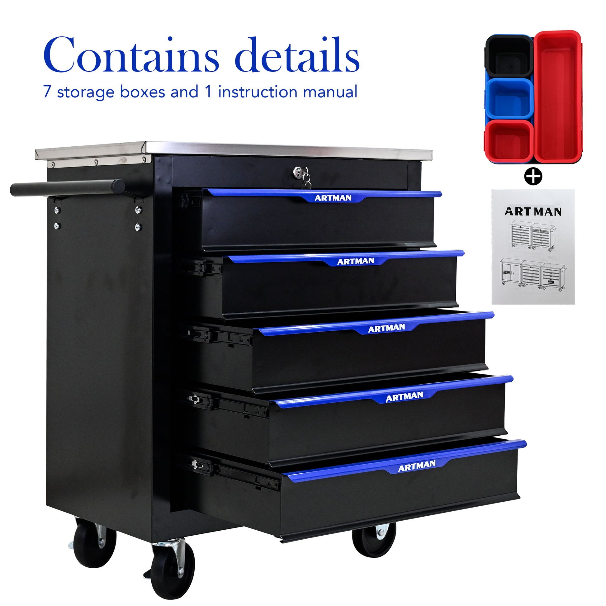 Drawer Multifunctional Tool Cart With Wheels Daily Nest