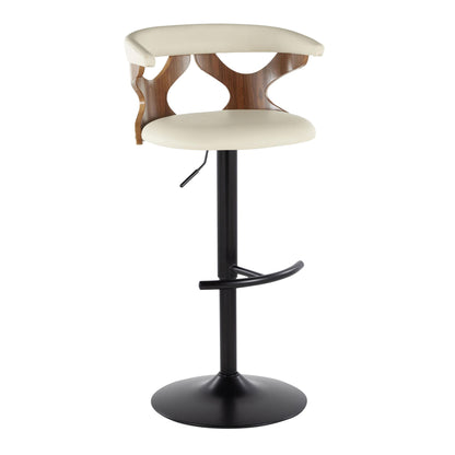 Gardenia - Contemporary Adjustable Barstool, Swivel With Rounded T Footrest (Set of 2) Lumi Source