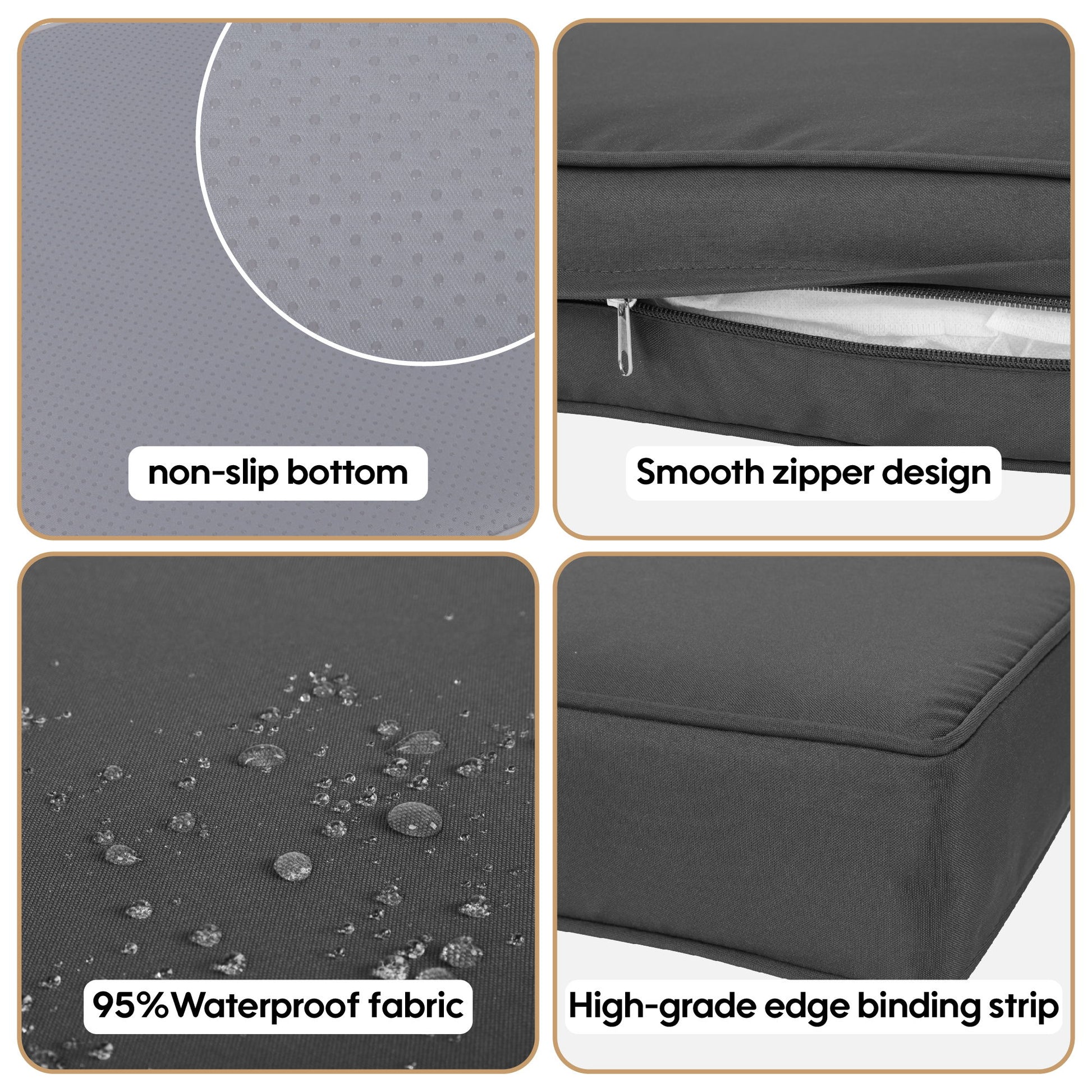 Cushion Covers For 7 Piece Wicker Sectional Sofa, 14 Pack Seat And Back Slipcovers With Zipper Home Essentials
