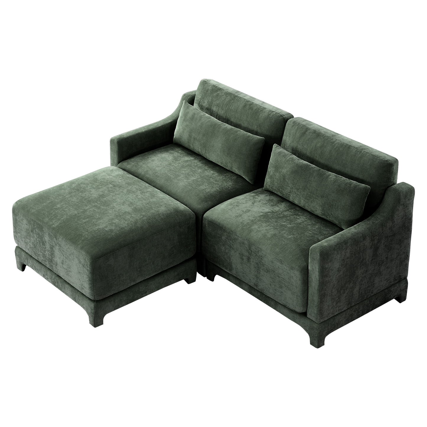 Stylish Sofa With Ottoman And Lumbar Pillows, Ergonomic Design Home Essentials