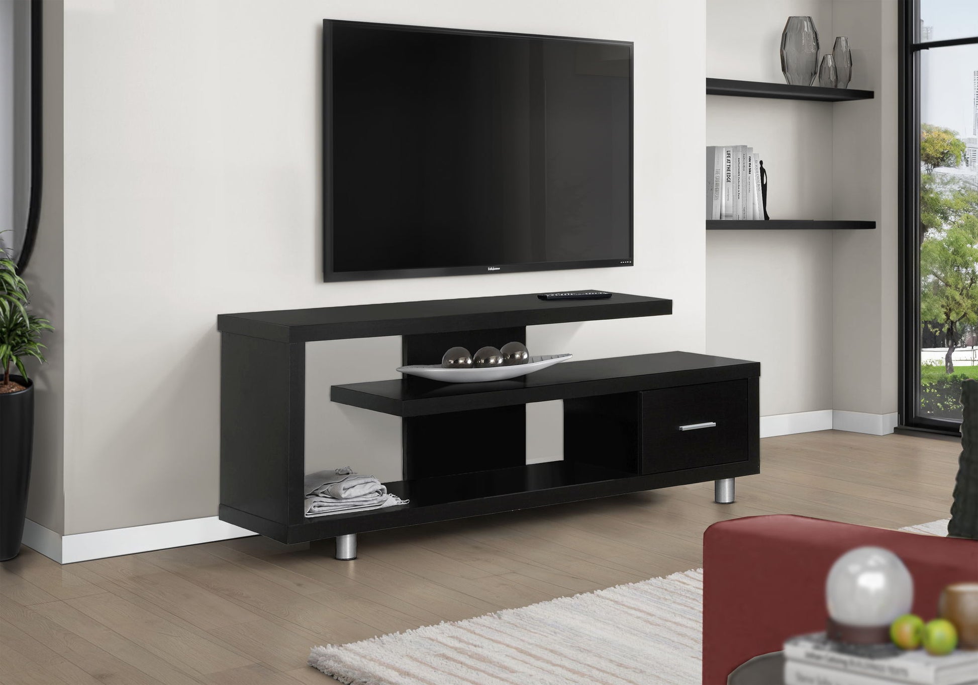 TV Stand, Console, Media Entertainment Center Storage Cabinet, Contemporary & Modern 8th Street