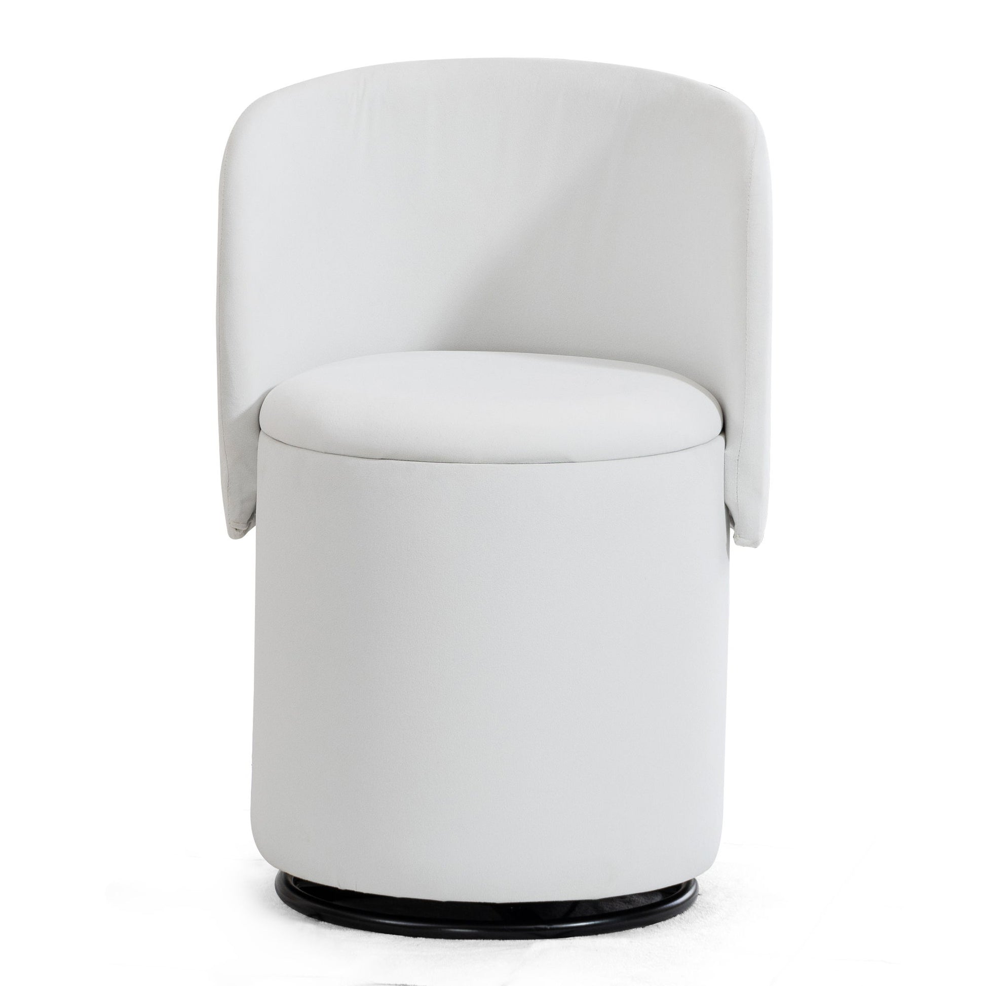 Barrel Chair With Built In Storage, 360° Swivel - Beige Home Essentials
