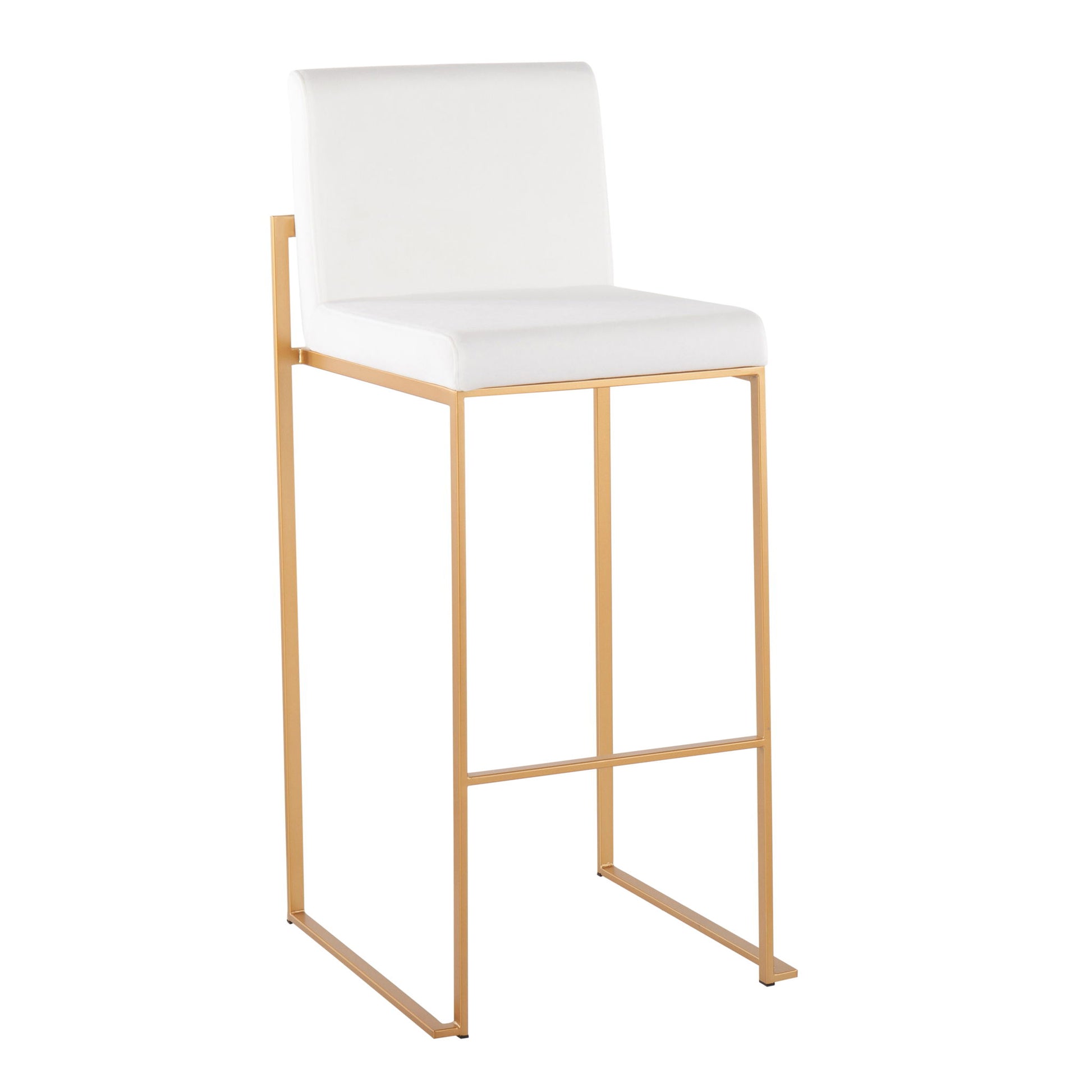 Fuji - Contemporary Design High Back Barstool (Set of 2) Lumi Source