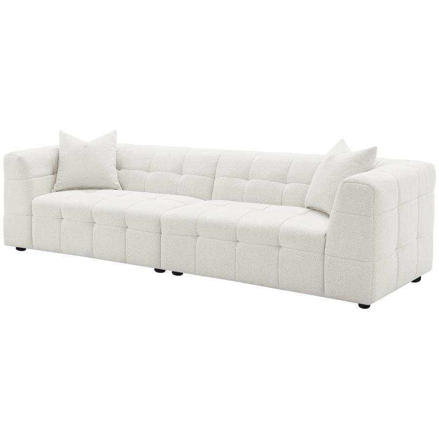 Everly - Boucle Upholstered Extra Long Sofa - White Coaster Fine Furniture