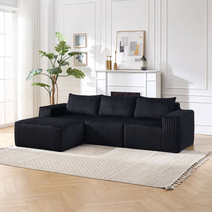 L - Shape Modern Minimalist Modular Sectional Sofa, Upholstered Cloud Couch With Deep Seats Home Essentials