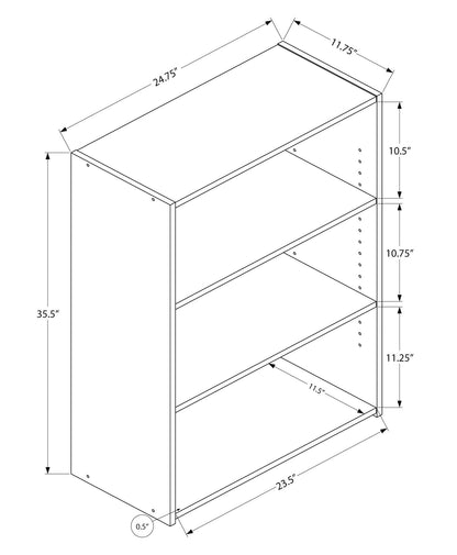 Bookshelf, Bookcase, 4 Tier, For Office, Transitional 8th Street