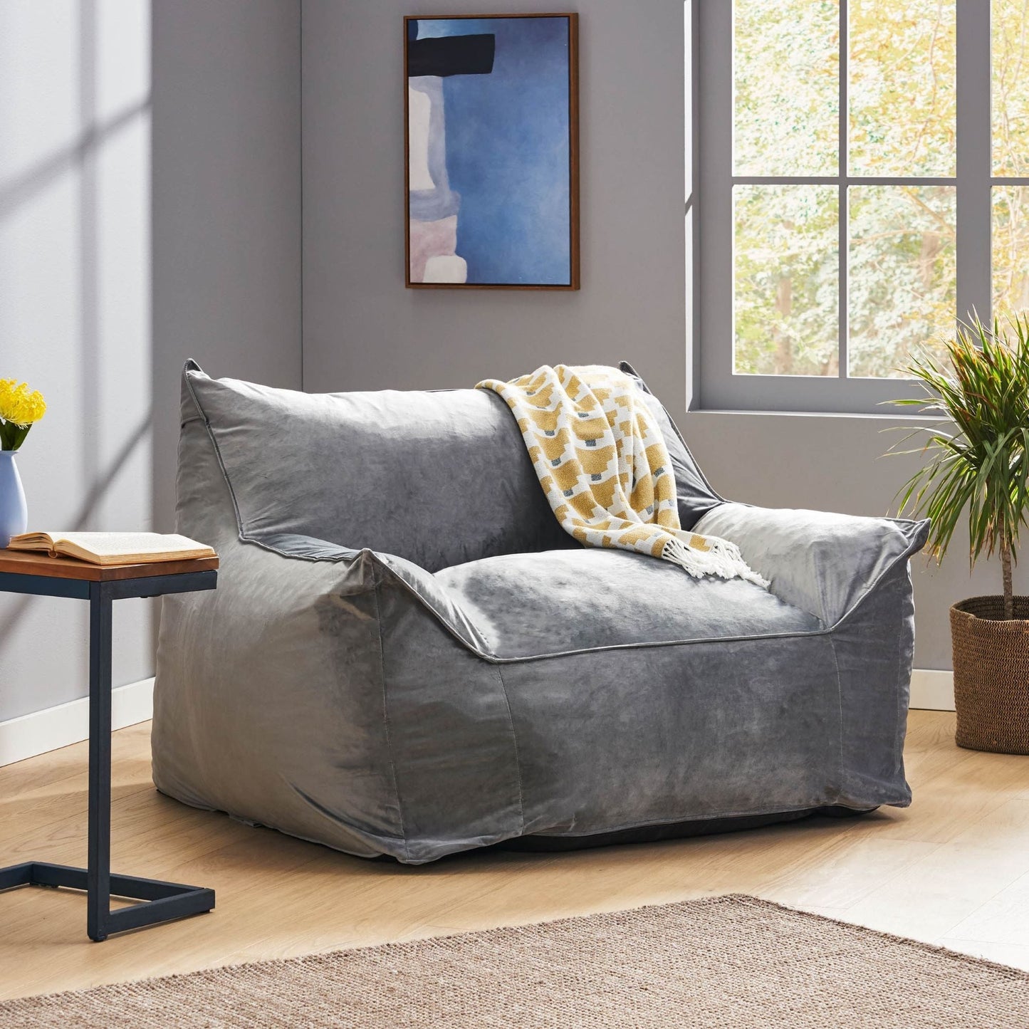Allea - Bean Bag Chair With Armrests Home Essentials