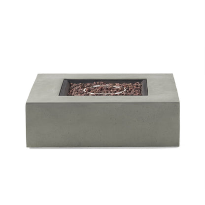 Modern 50,000 Btu Square Fire Table With Propane Tank Noble House