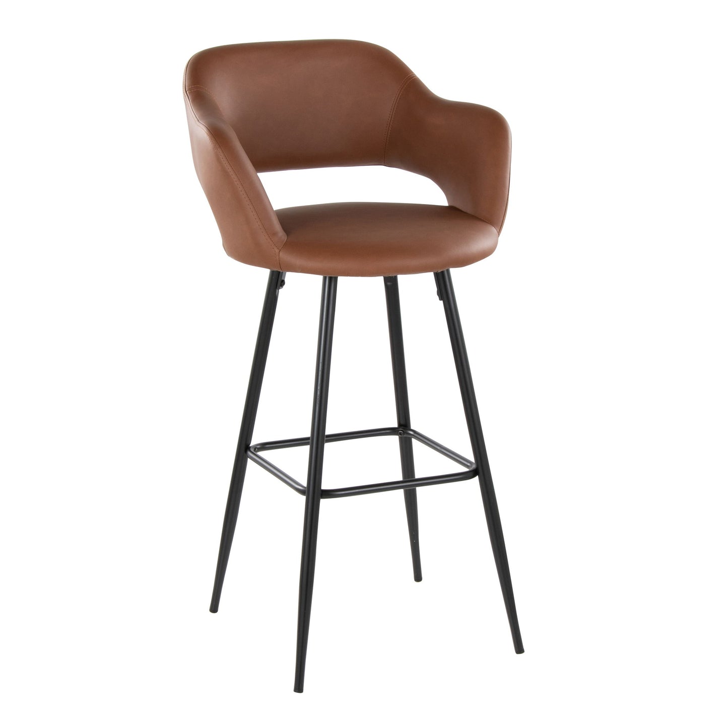 Margarite - Contemporary Fixed Height BarStool With Square Footrest (Set of 2) Lumi Source