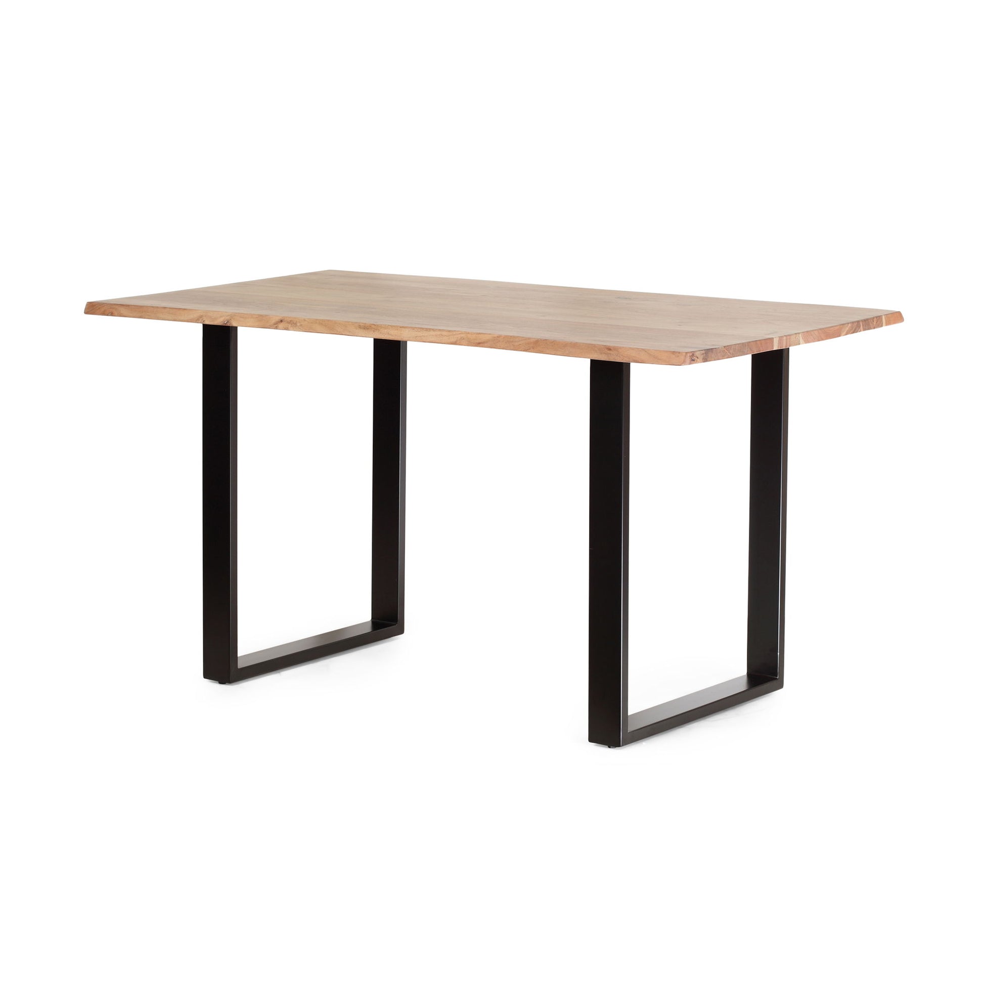 Dining Table With Top And Iron Frame - Natural / Black Noble House