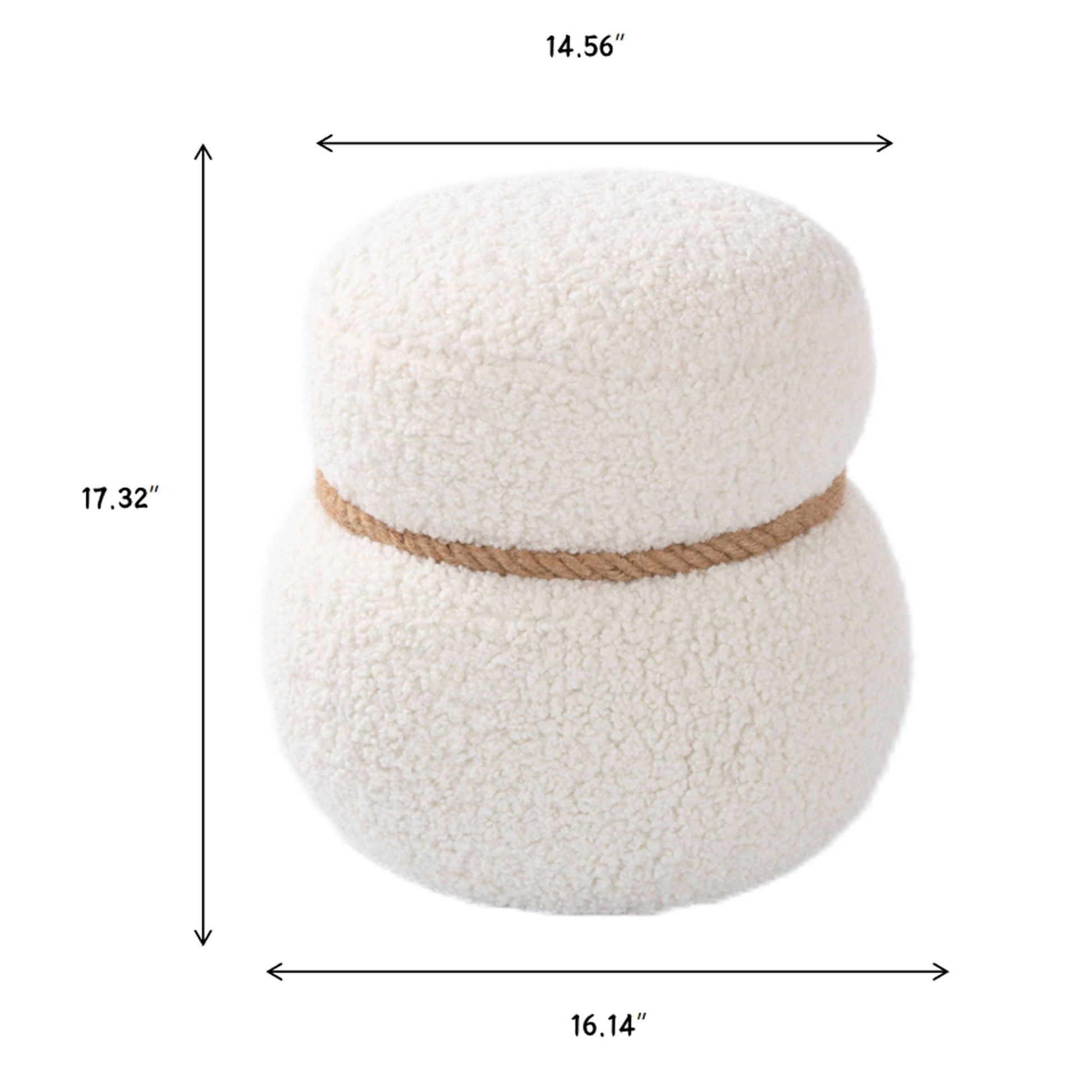 Snowman Stool With Cushion And Solid Wood Frame Home Essentials
