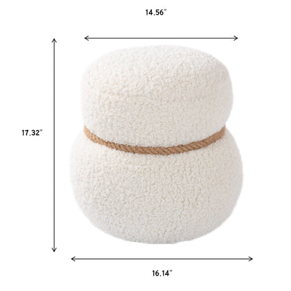 Snowman Stool With Cushion And Solid Wood Frame Home Essentials