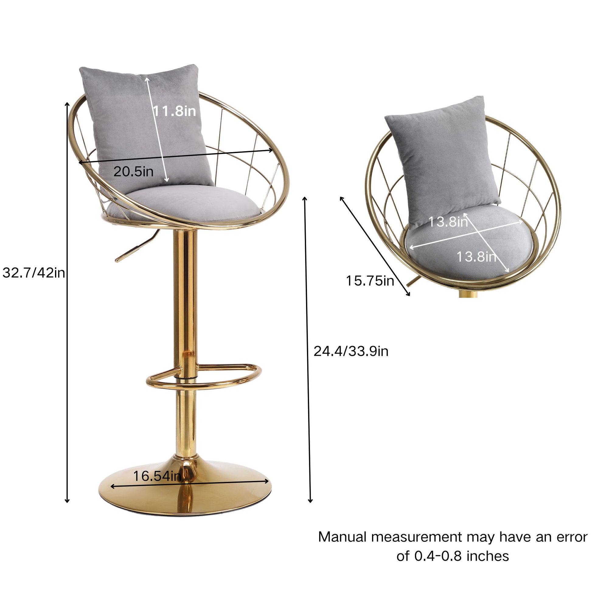 Unique Design Bar Chair, 360 Degree Rotation, Adjustable Height, Suitable For Dining Room And Bar Home Essentials