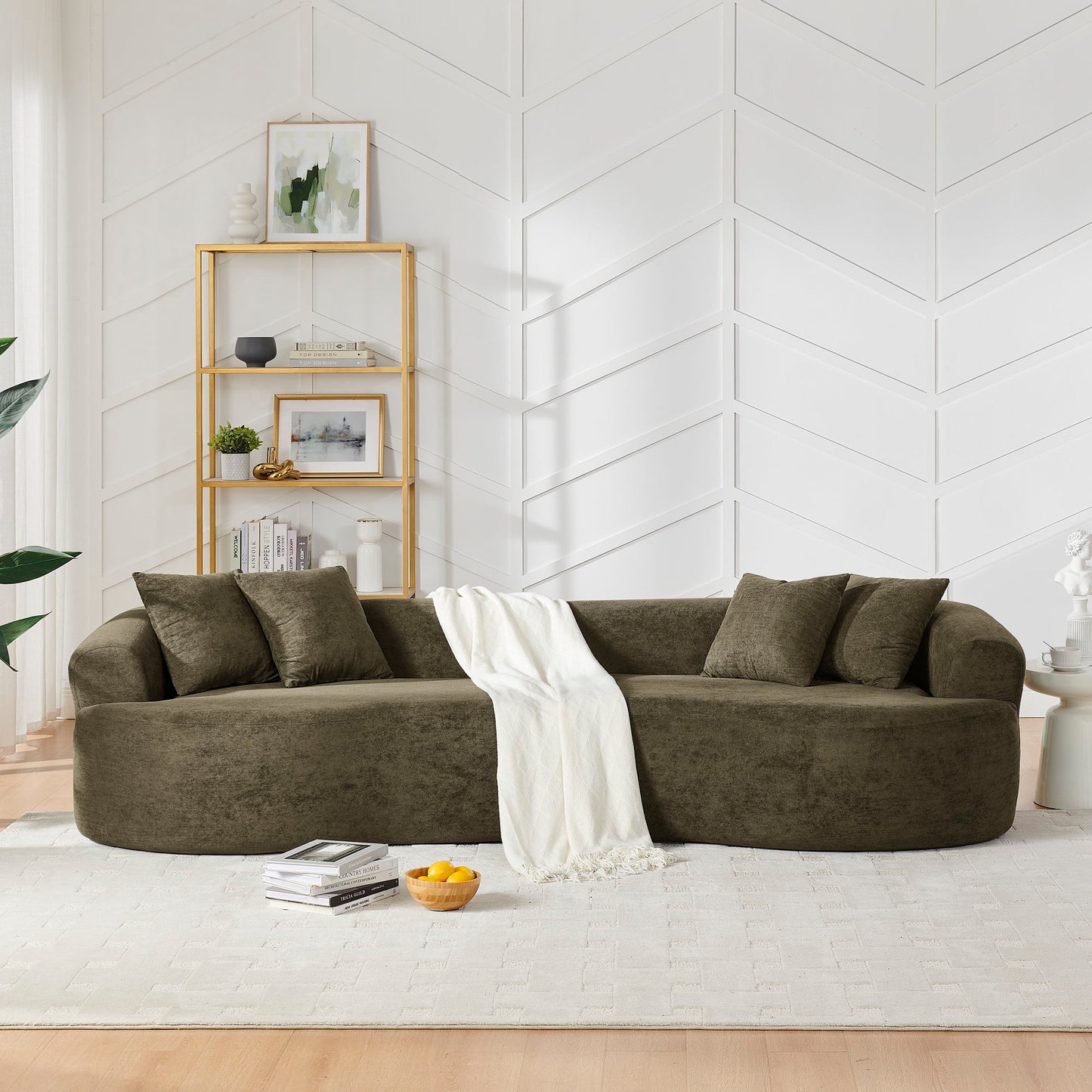 4 Seater Curved Cloud Sectional Sofa Home Essentials