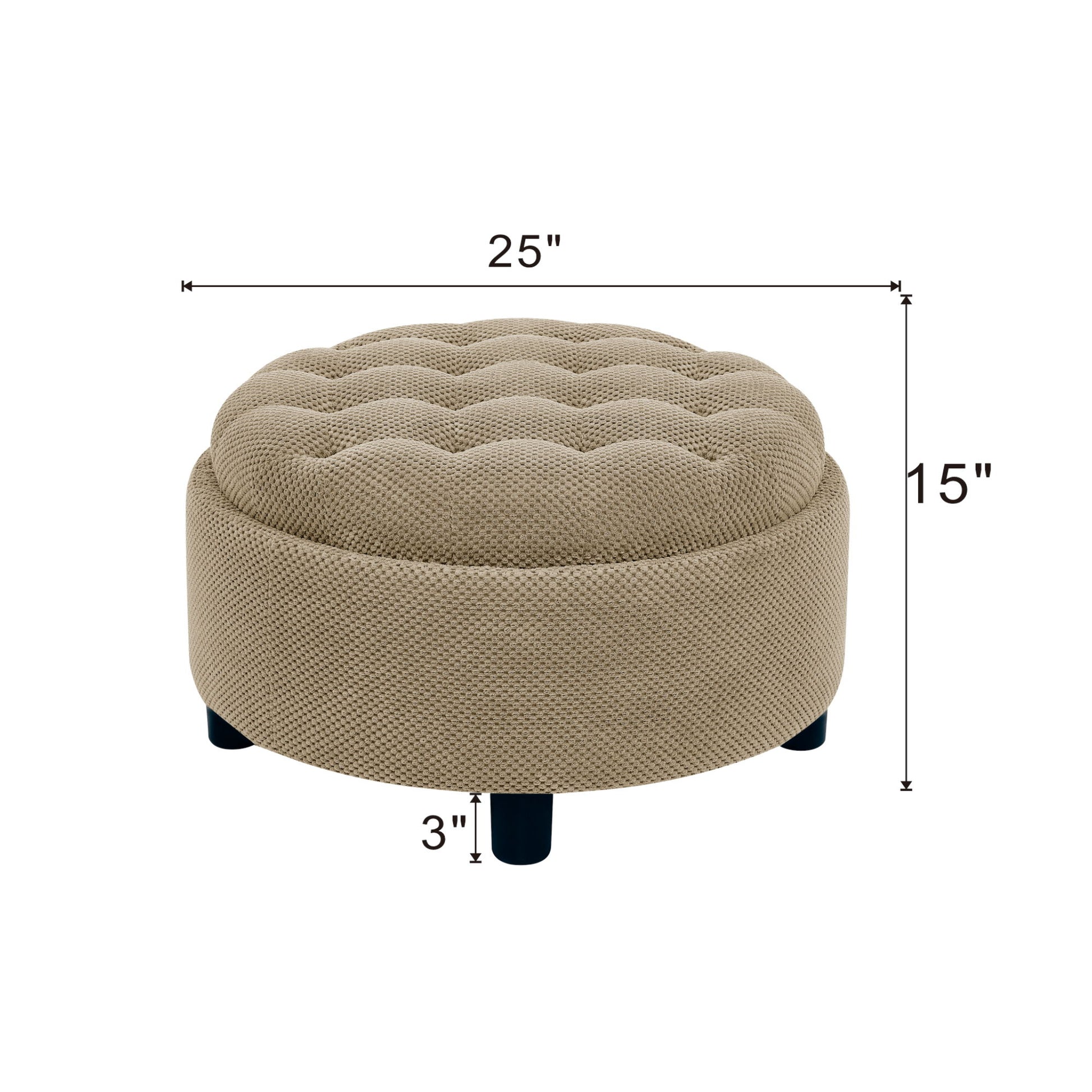 Storage Round Footstool Table Ottoman Home Essentials