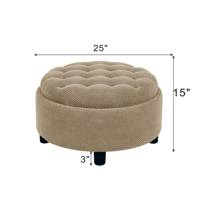 Storage Round Footstool Table Ottoman Home Essentials