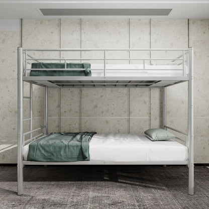 Metal Bunk Bed For Kids, Convertible Bedframe With Ladders & Guardrail Home Essentials