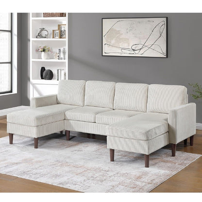 Sectional Set With Dual Chaises And Square Arms Home Essentials
