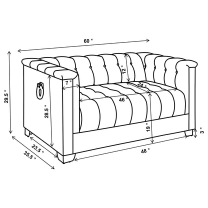 Earline - Upholstered Track Arm Loveseat - White Furniture Max