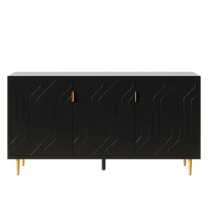 Modern TV Stand With 3 Doors And Adjustable Shelves Hearth and Haven