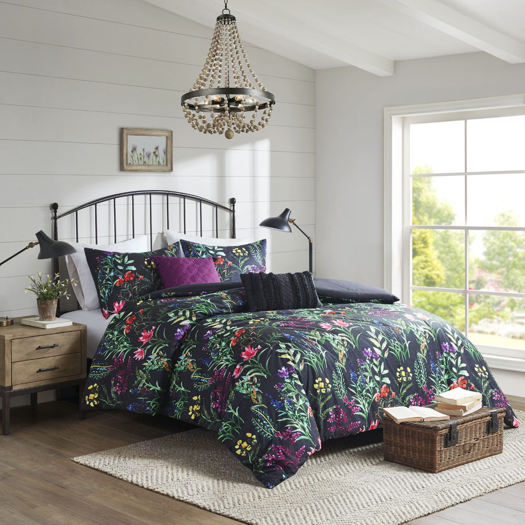 Tasha - 5 Piece Comforter Set - Black Madison Park