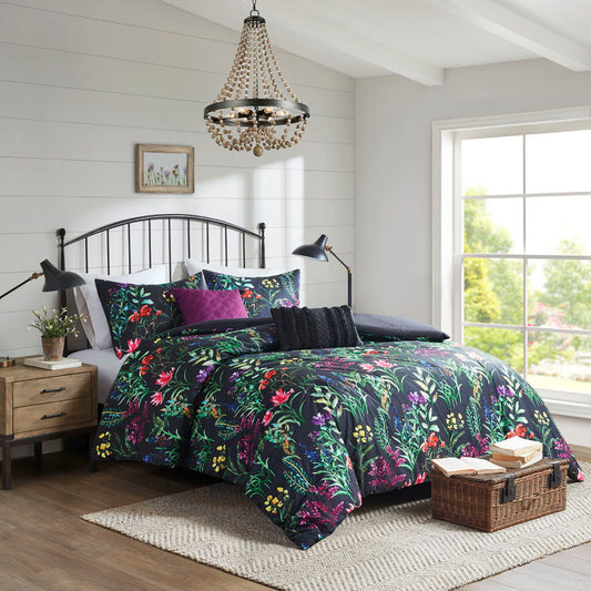 Tasha - 5 Piece Comforter Set - Black Madison Park