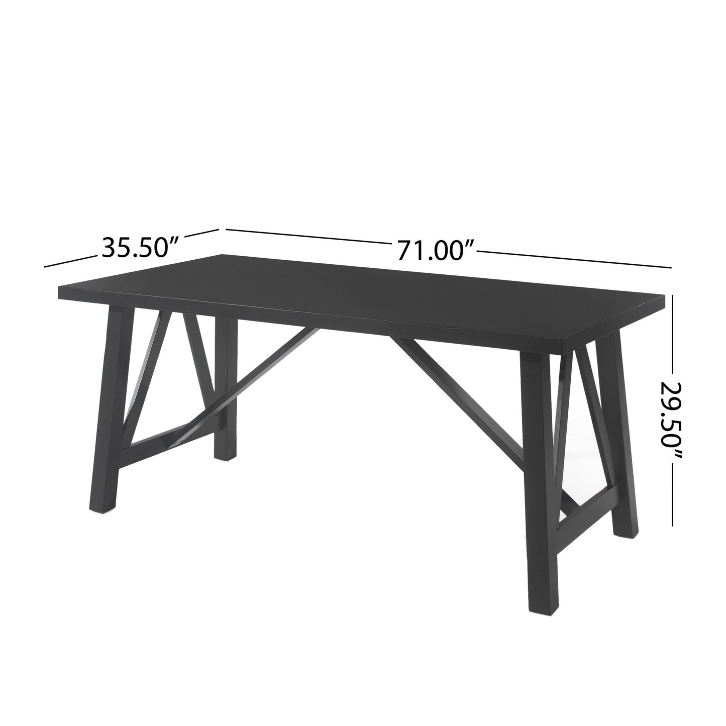 Farmhouse Style Dining Table With Wood Like Top Noble House
