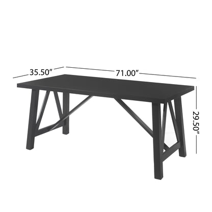 Farmhouse Style Dining Table With Wood Like Top Noble House