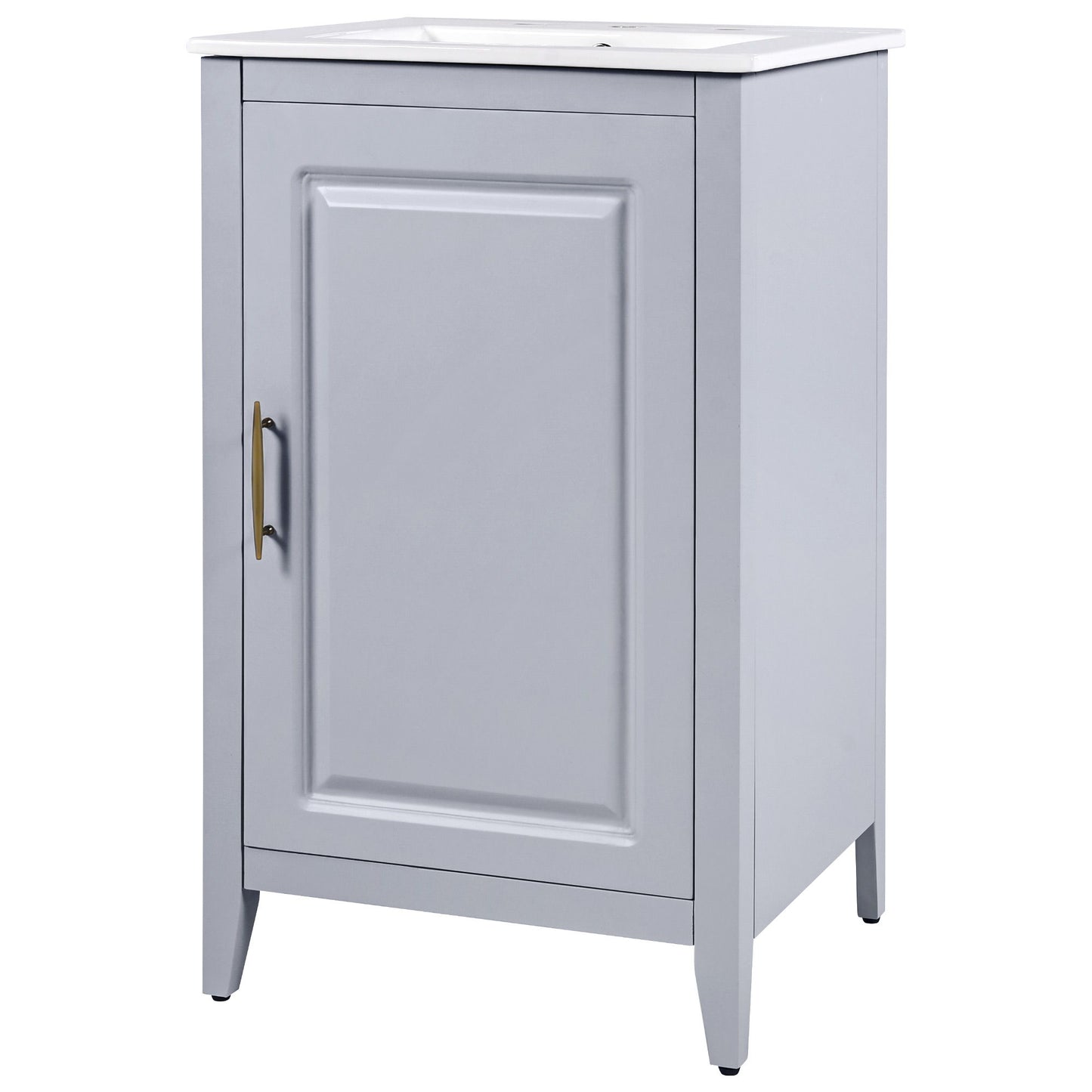 Modern Bathroom Vanity With Sink, Functional Drawer, Soft- Closing Door Noble House