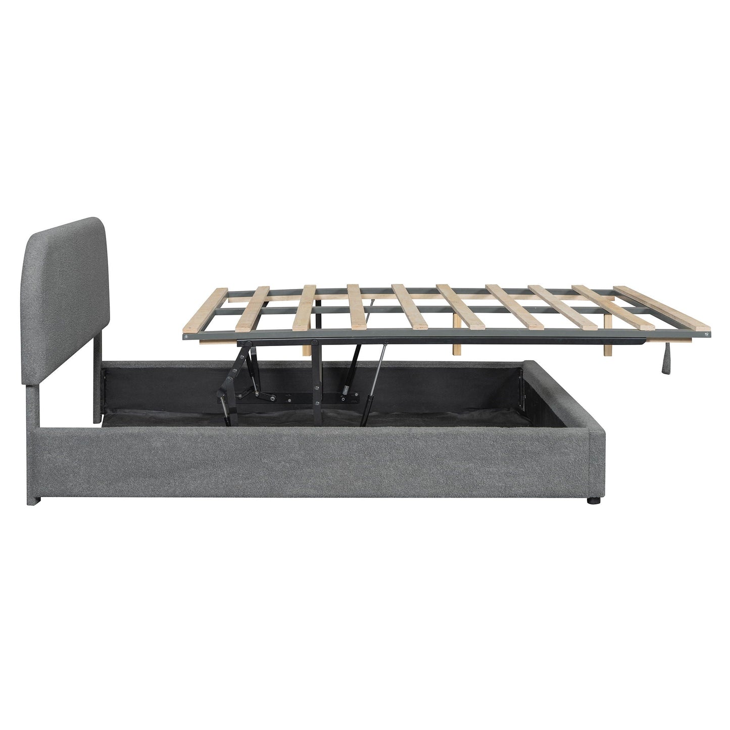 Upholstered Platform Bed With Hydraulic Storage System Halcyon Home