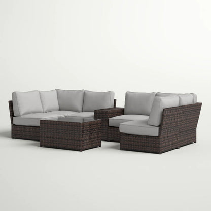 Stylish Modular Wicker Patio Seating Group LSI Patio Furniture