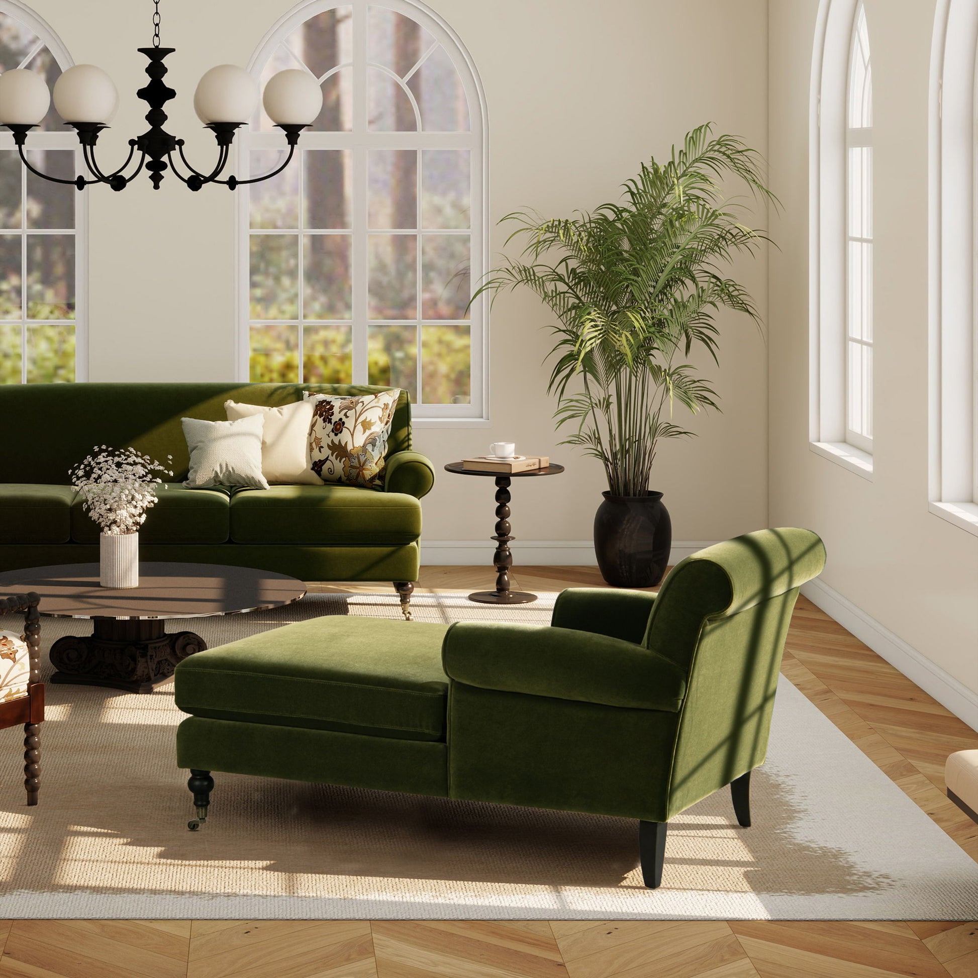 Alana Lawson - Chaise Lounge Chair - Olive Green Jennifer Taylor Home