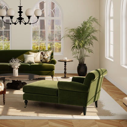 Alana Lawson - Chaise Lounge Chair - Olive Green Jennifer Taylor Home