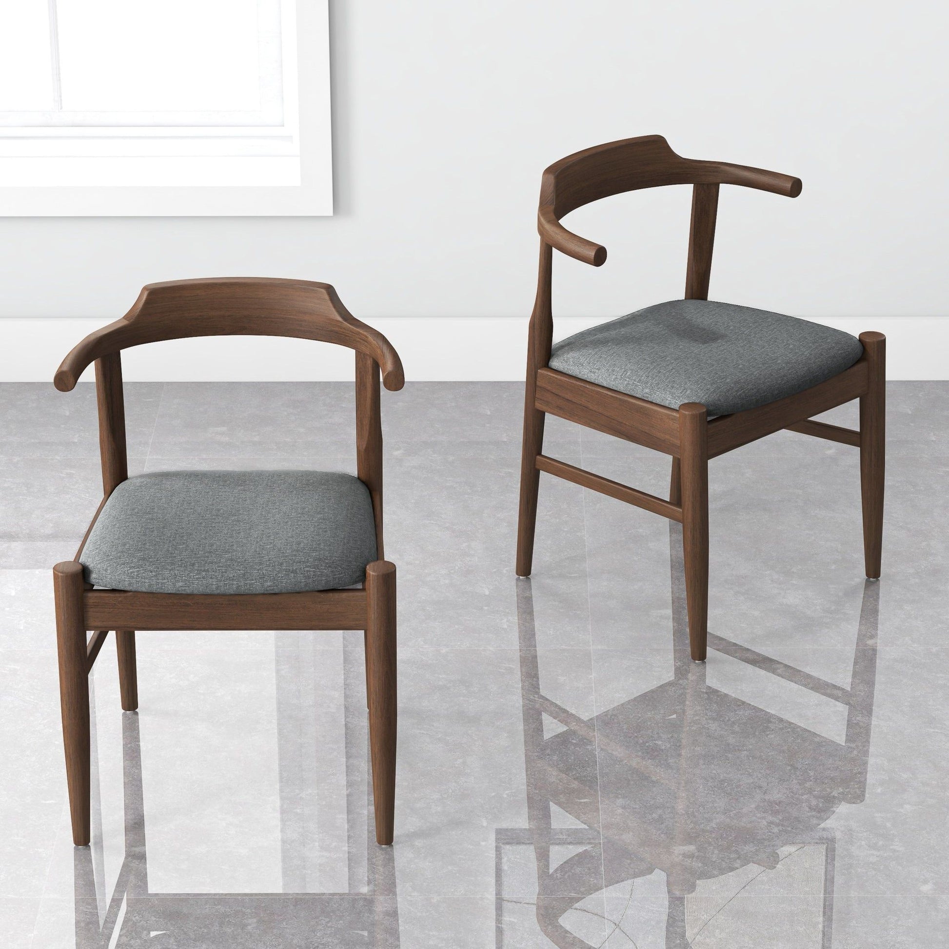 Dakota - Mid-Century Modern Velvet Dining Chair (Set of 2) Ashcroft Furniture