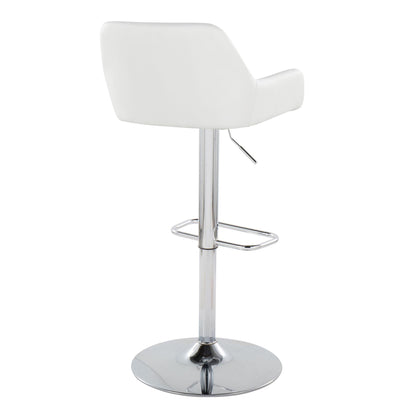 Daniella - Contemporary Adjustable Barstool With Swivel With Rounded Rectangle Footrest (Set of 2) Lumi Source