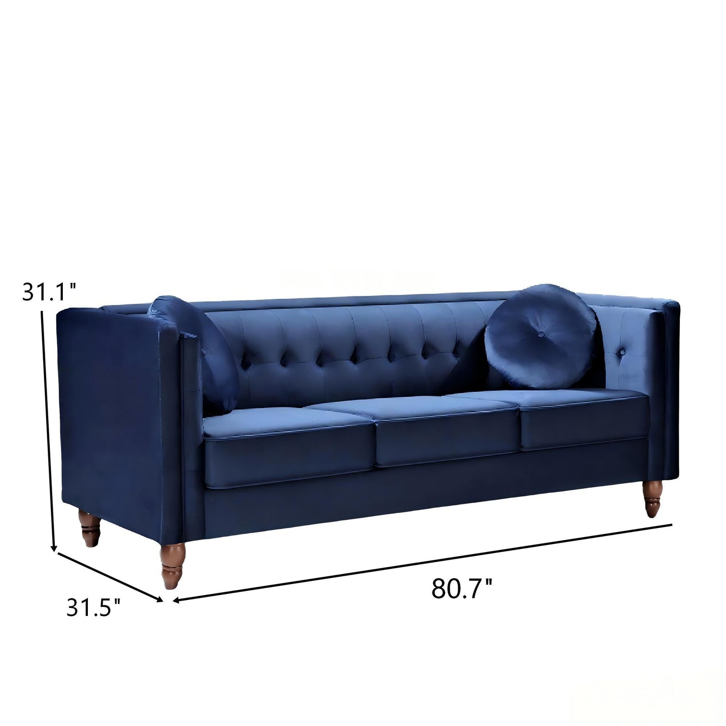 Chesterfield Sofa With Square Arms For Living Room US Pride