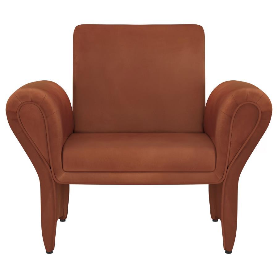 Liana - Upholstered Roll Arm Accent Armchair - Rust Coaster Fine Furniture
