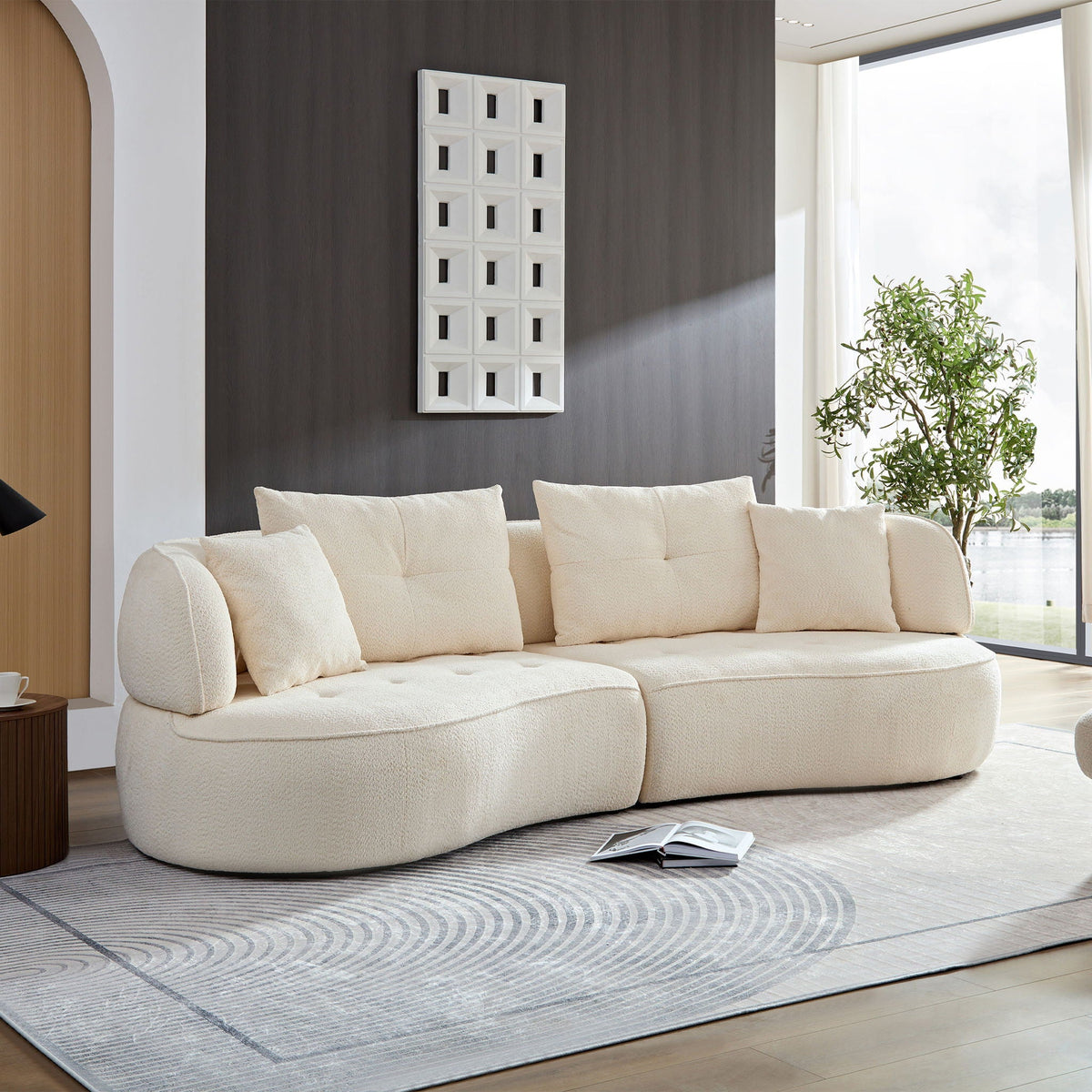 Modular Sofa, Durable Fabric, Solid Wood Frame, High Density Sponge Padding, Seating For 4 Home Essentials