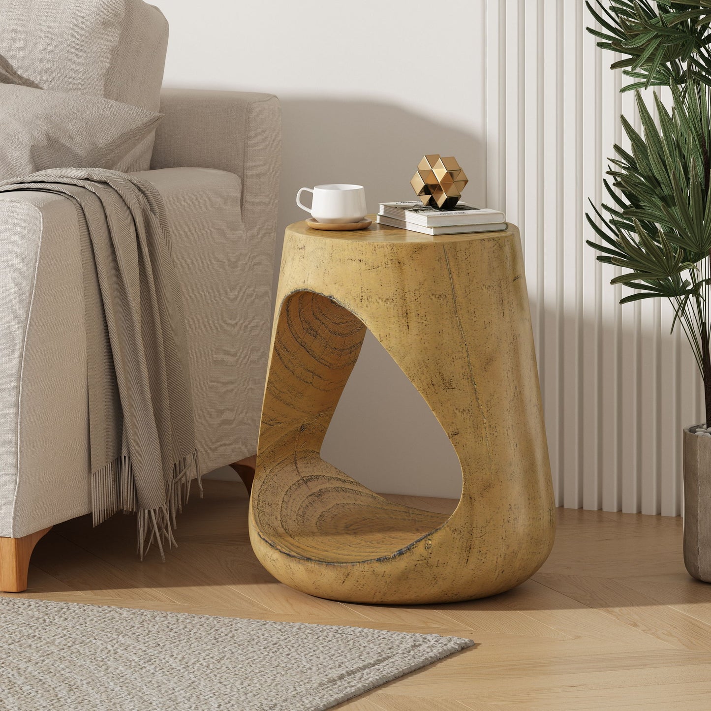 Hollow - Side Table, Durable And Weather Resistant Noble House