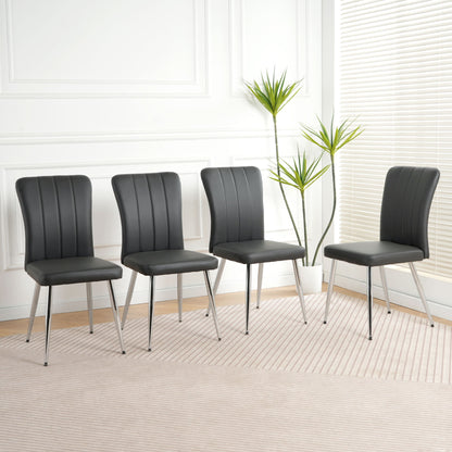 Modern Dining Chair With Electroplated Metal Legs (Set of 4) Home Essentials