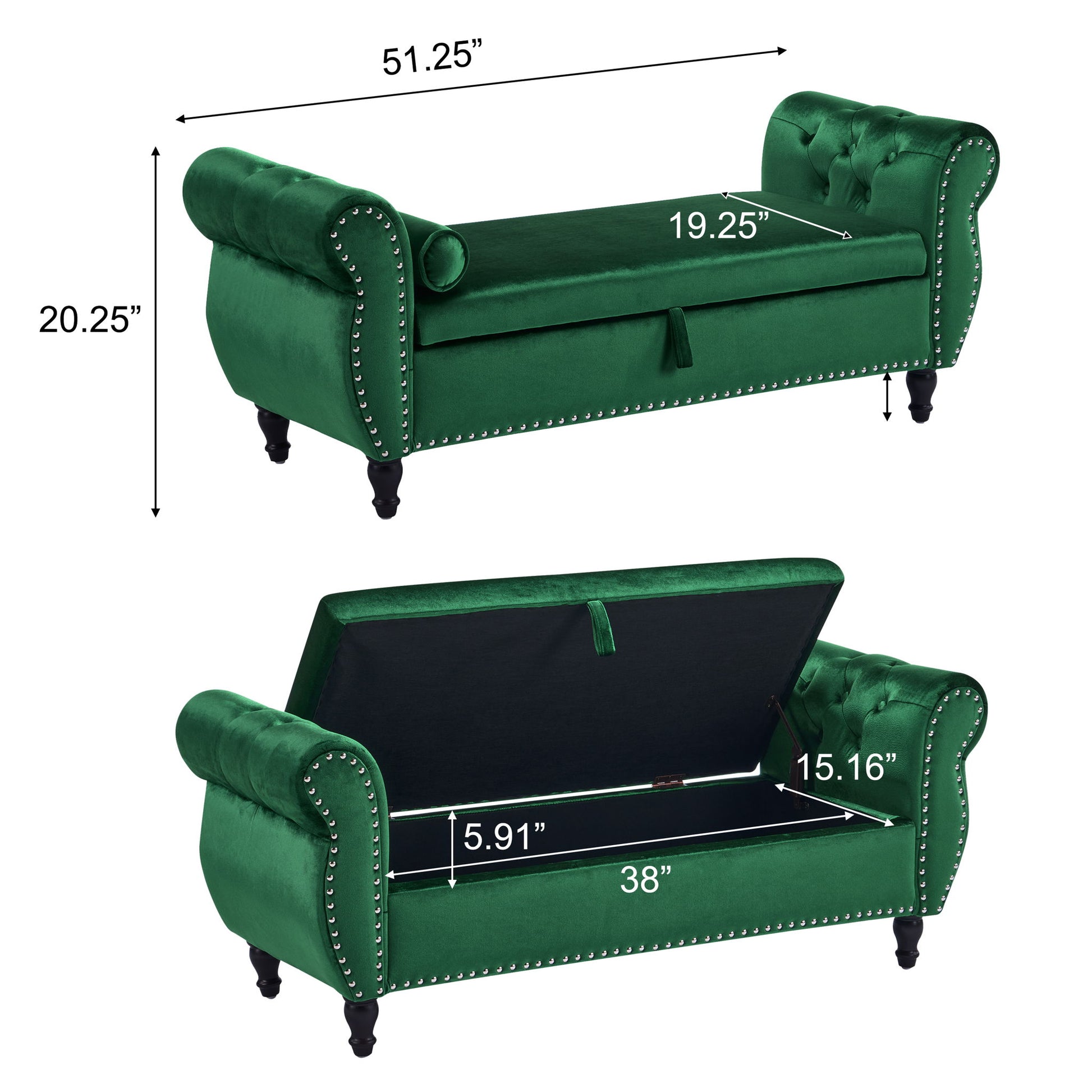 Luxurious Multifunctional Storage Ottoman Bench With Pillow Noble House